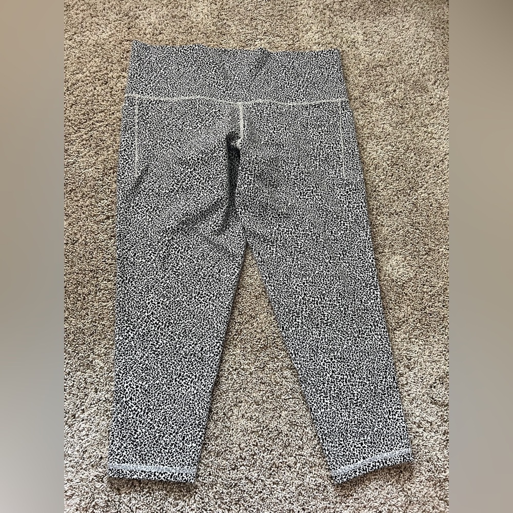 Athleta Black and White Speckled High-Rise Leggings